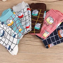 Высококачественные милые элегантные милые хлопковые женские носки в стиле Харадзюку С героями мультфильмов повседневные короткие носки с животными