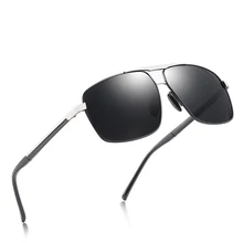 Поляризационные мужские очки для вождения, очки для вождения, солнцезащитные очки, металлическая оправа, круглая классическая