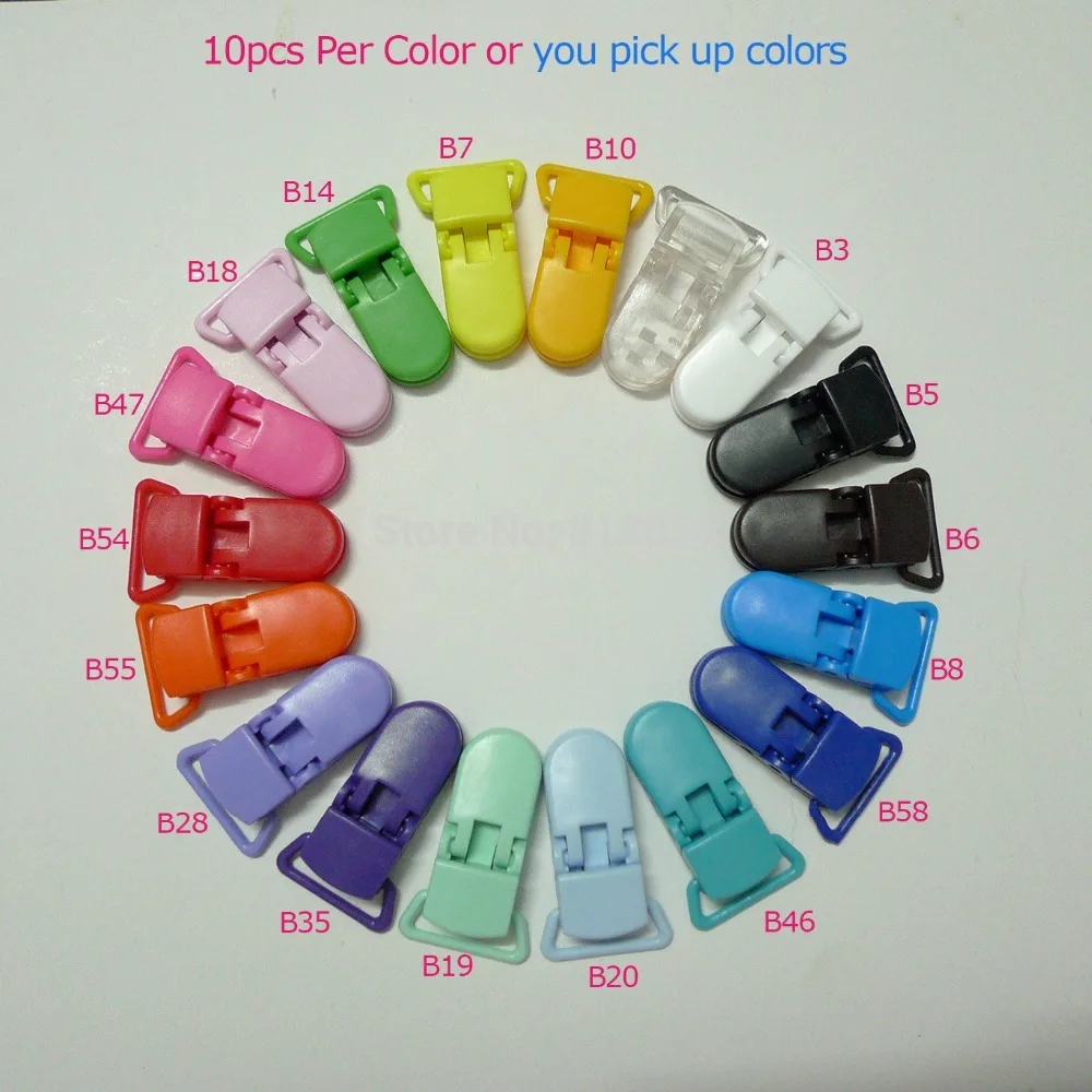 180pcs 18 Colors Mix 3/4" 20mm Wide Plastic Suspender Clipsin Garment