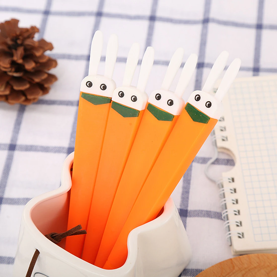 Creative 0.5mm Rabbit Carrot Gel Pen Cute Black Refill Neutral Pen
