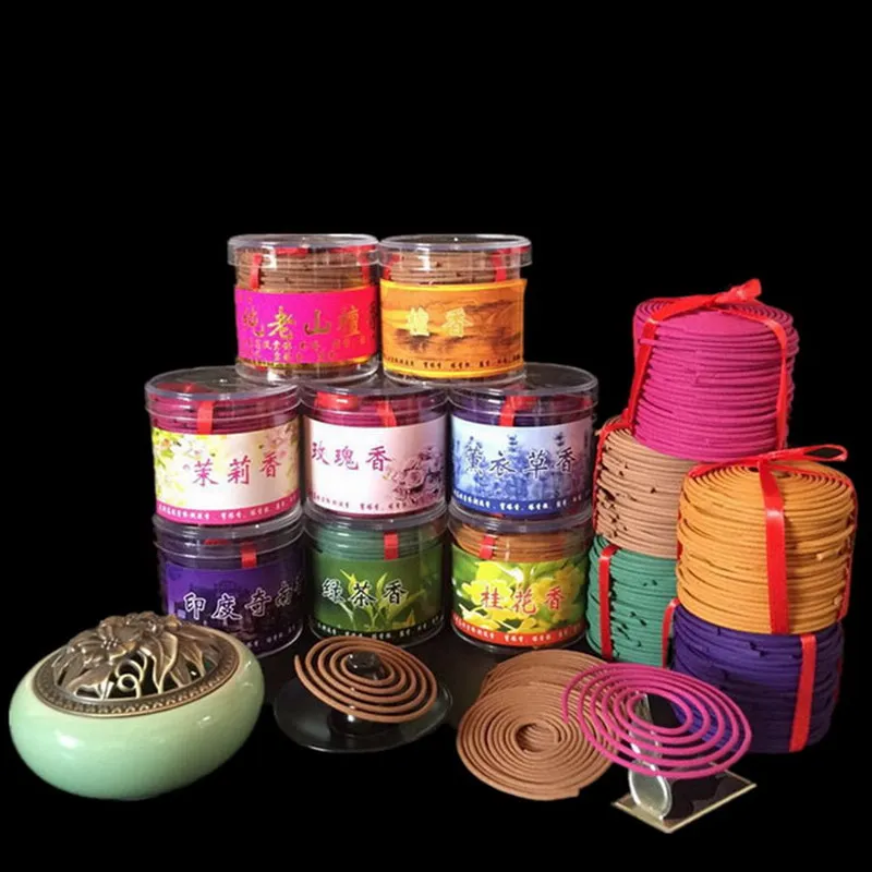

Natural Aromatic Incense Absinthe Fragrant Cooling Soothing Anti Mosquito Incense Coil Round Wooden House P0.2