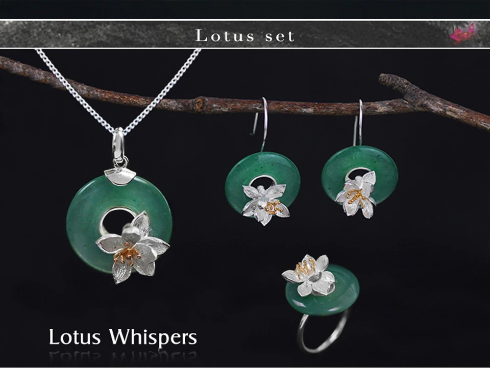 Lotus Fun реальные 925 серебро натуральные камни творческий ручной Fine Jewelry лотоса шепчет браслет для женщин brincos