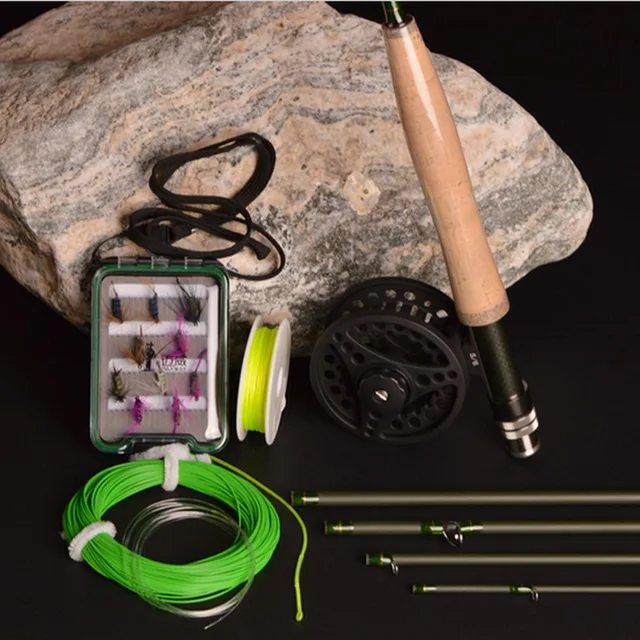 Cheap portable carbon fly fishing combo 9' wt5 wt6