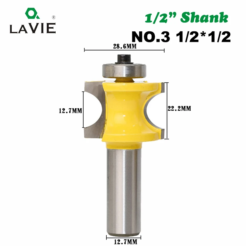 LAVIE 5 шт. 12 мм 1/2 хвостовик Bullnose полукруглое долото с подшипником Концевая фреза для деревообработки инструмент фреза MC03009