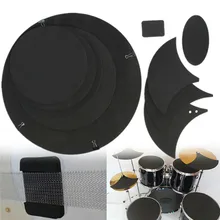 Zebra 10Pcs Rubber Foam Bass Snare Drum Sound Off Mute Silencer Drumming Rubber Practice Pad Set Percussion Bass Quiet Drum Tool