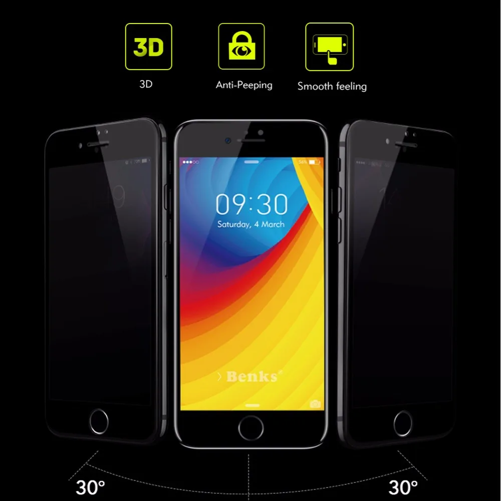 стекло на айфон 6 7 For iPhone 3D Анти шпион полный Крытая Экран протектор для S плюс
