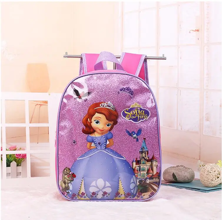 Школьный рюкзак для девочек с изображением принцессы Софии, сумка для ланча и чехол-карандаш, набор из 3 предметов для детей, детского сада, дошкольной школы, сумки для малышей