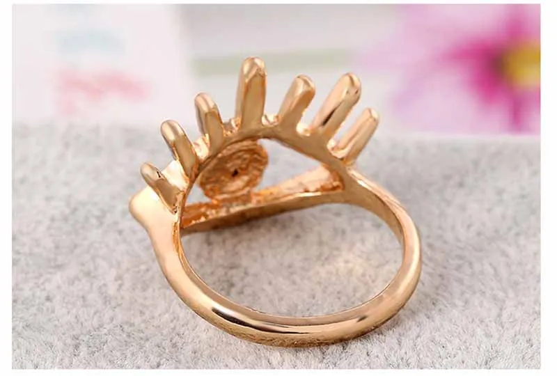Элегантное женское кольцо с голубым дьявольским глазом, ювелирные изделия для девушек, желтое циркониевое кольцо, ювелирное кристаллическое кольцо, ювелирное изделие