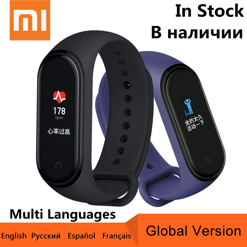 Xiaomi mi Band 4 Global смарт-браслет Xiao mi Band 4 фитнес-трекер мульти-циферблат 5ATM водонепроницаемый для плавания