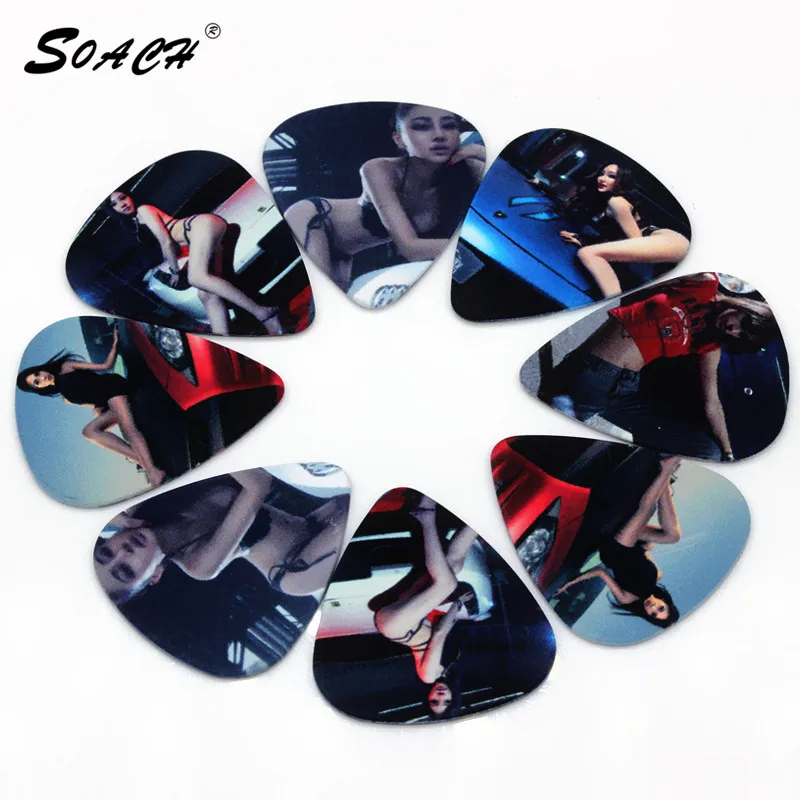 

SOACH 10pcs/Lot1.0mm Guitar Picks Bikini sexy black Cars paddles Guitar musical instrument electrone Guitar Accessories