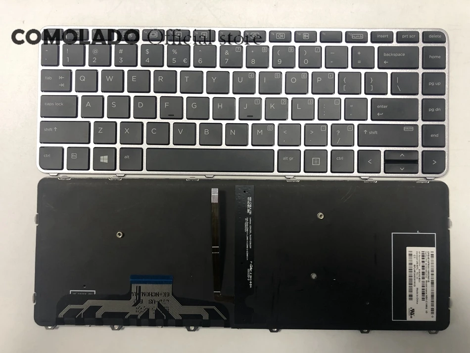 US laptop keyboard for HP for EliteBook Foilo 1040 G3 with backlit silver Frame 818252-B31 US Layout -1