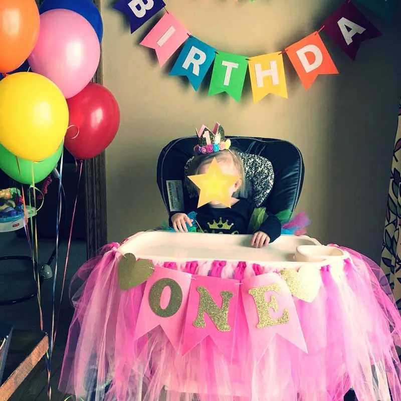 Glitter One banner Pennant High Chair Baby Shower kids boys girls First Birthday Party Highchair Decoration Favor pink blue Glitter One banner Pennant High Chair Baby Shower kids boys girls First Birthday Party Highchair Decoration Favor pink blue