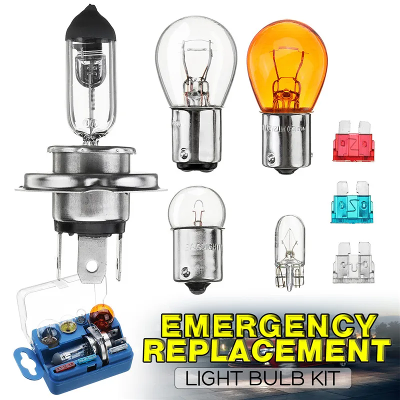 Горячая 8 шт. набор аварийного освещения галогенной лампы для автомобиля H4 1156 1157 G18 фары Противотуманные фары Запасной комплект с 10А 15A 20A предохранители