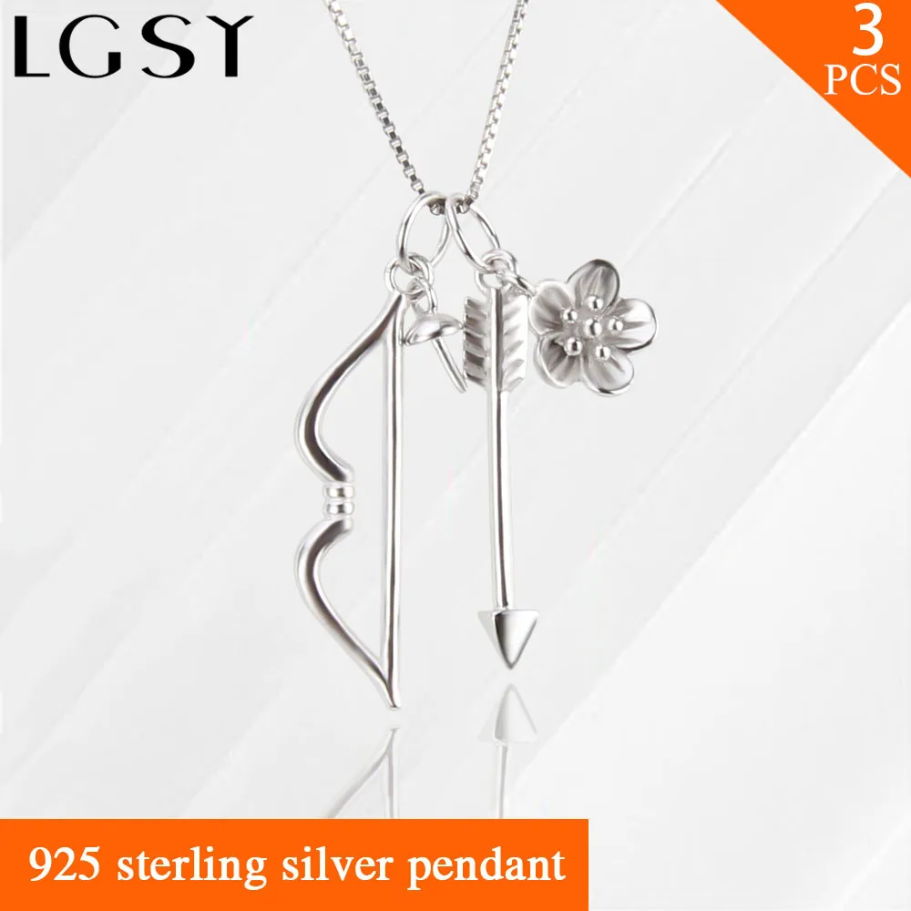 

Fashion Bow and Arrow Design 925 sterling silver pearl pendant necklace 3pcs for party wearing