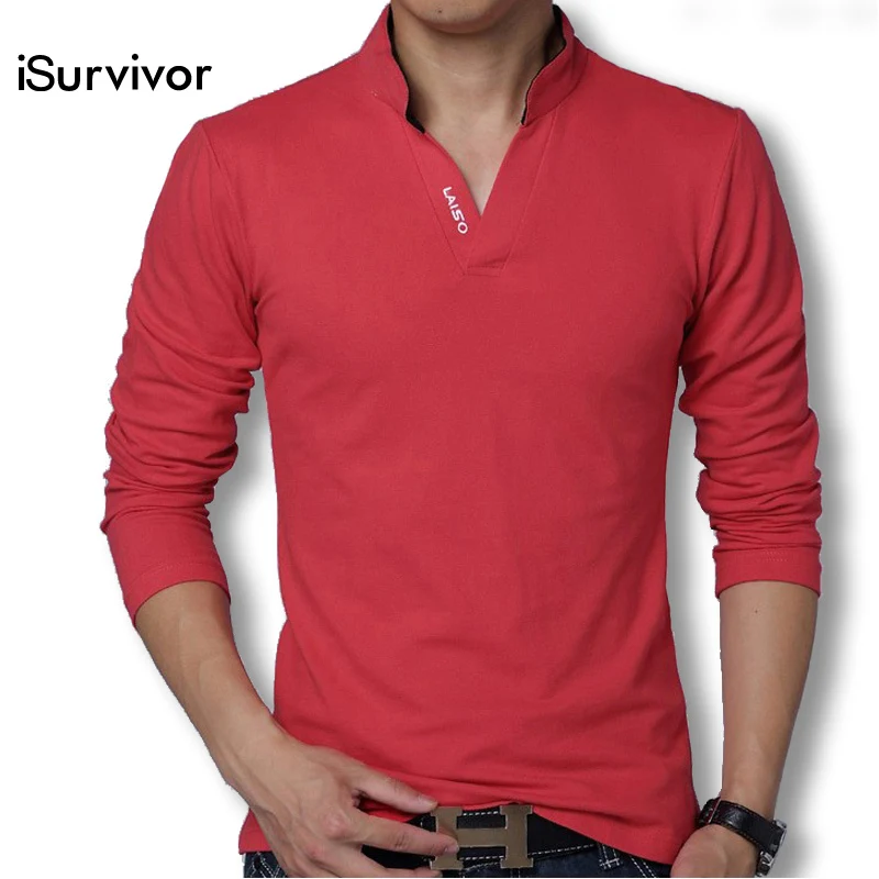 Isurvivor Men T Shirts Long Sleeves Men T Shirts Cotton Casual 2022