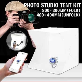 

Portable Folding Light Box Photography Studio Softbox LED Light Soft Box Tent Kit for Phone Camera Photo Background
