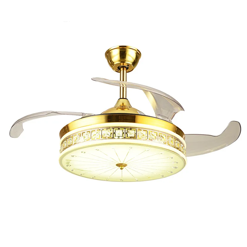 Us 238 39 8 Off Lukloy Gold Color Invisible Ceiling Fan Light Bedroom Living Room Study Dining Room Decoration Practical Double Layer Fan Light In