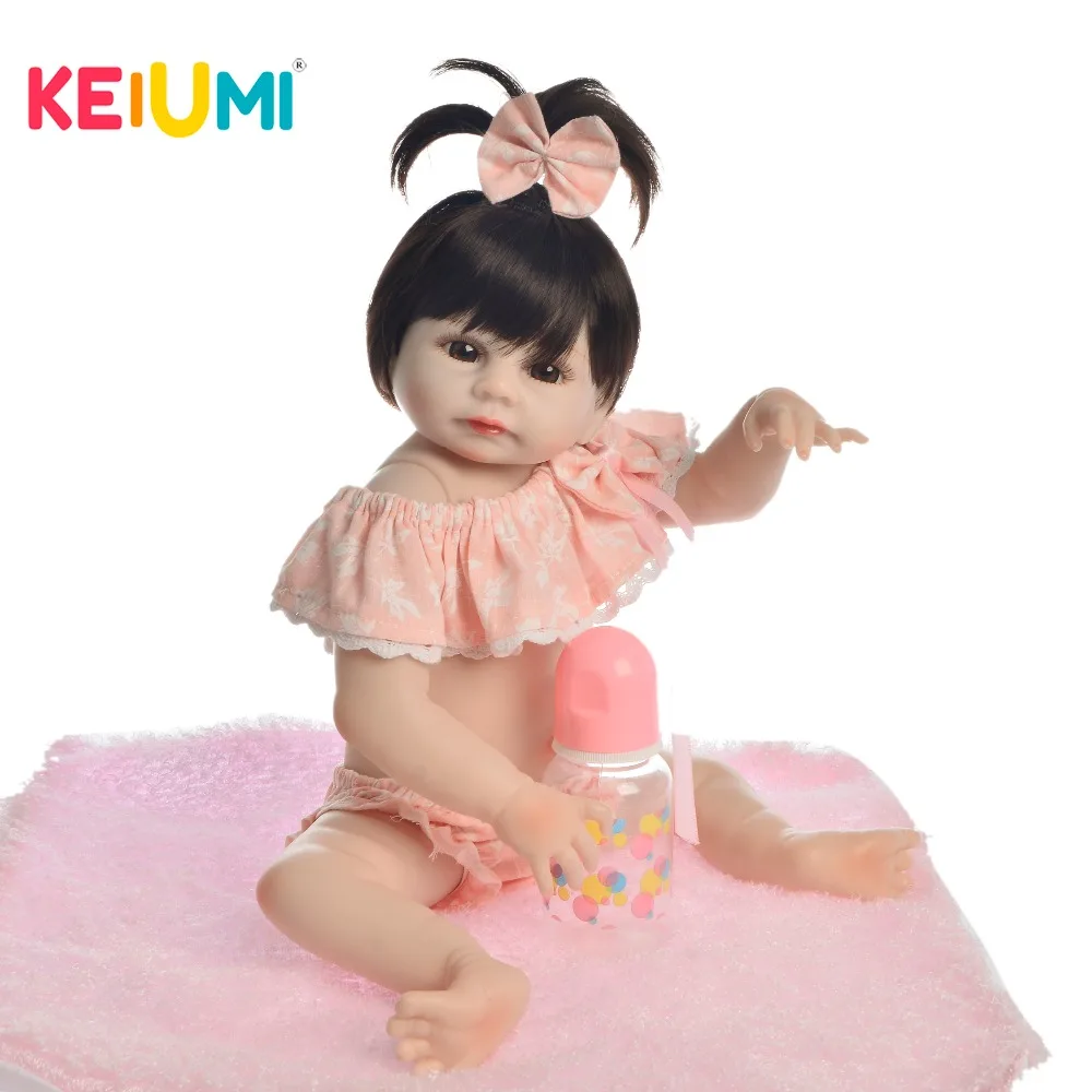 KEIUMI милая кукла для новорожденной девочки полностью силиконовая тела