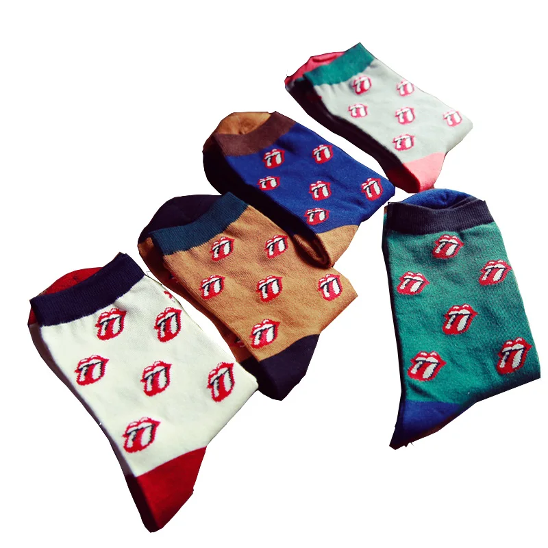 10PCS=5Pairs/lot Men Socks Cute Pattern Design Casual Cartoon Cotton