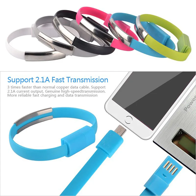 Портативный цветной Мини Micro USB браслет зарядное устройство данных зарядный кабель синхронизации для iPhone X XS XR Android type-C телефонный кабель