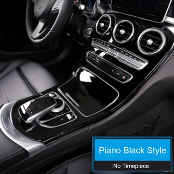 

Litanglee For MERCEDES GLC260 Auto Trim Accessories Center Console Protective Film Piano Black No Clock Refit Interior Sticker