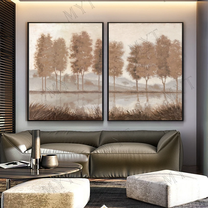 Artist Hand-painted Abstract forest trees in fall landscape Oil Painting Handmade on Canvas wall art for living room unframed Artist Hand-painted Abstract forest trees in fall landscape Oil Painting Handmade on Canvas wall art for living room unframed