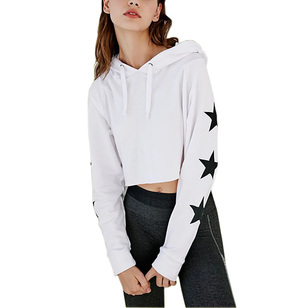 

Cropped Hoodies Women Sweatshirts Harajuku Kawaii Blackpink Ariana Grande Streetwear Crop Top Hoody Clothes Sudadera Mujer