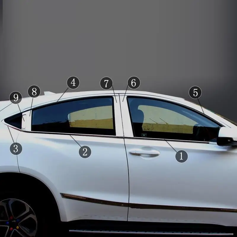 

Body Window automobile upgraded car styling covers sticker strip protecter bright sequins modification 17 FOR Honda Vezel