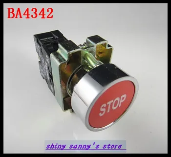 

4Pcs/Lot BA4342 XB2-BA4342 1 NC Momentary Red Stop Sign Flush Pushbutton