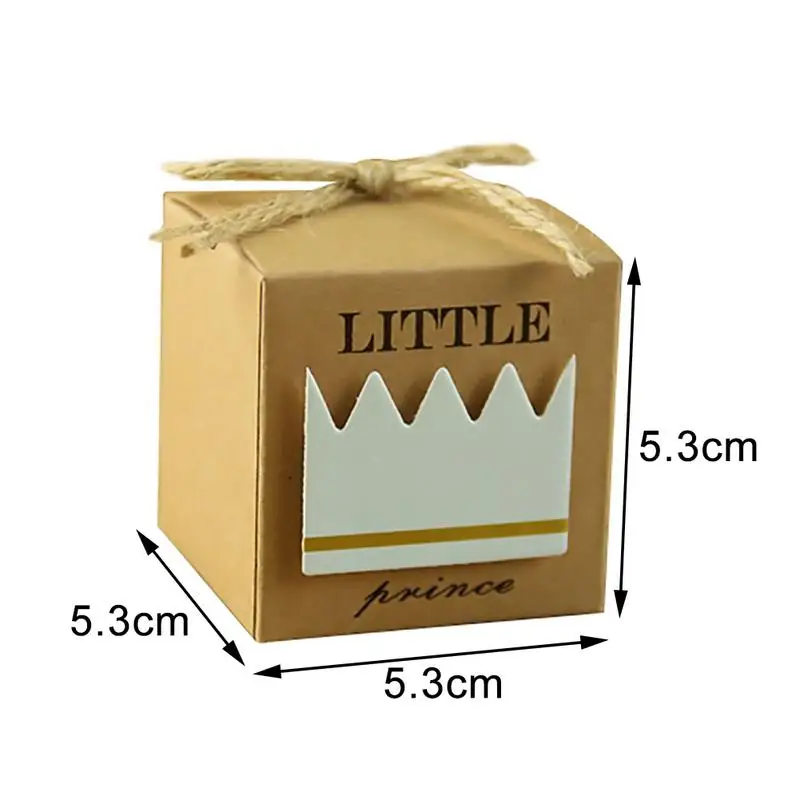 10 шт./лот Baby Shower новорожденных детская Леденцовая коробка Маленький принц маленькая принцесса Корона конфеты коробки Прекрасный Babyshower вечерние подарочные коробки 40