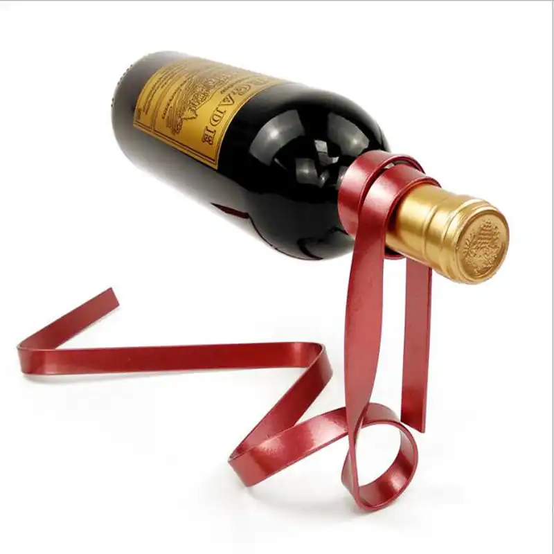 Magic Suspended Ribbon Wine Rack Suspension Wine Stand Novelty Iron Rack Bottle Holder Stand Bar Wedding Whiskey Stone Silk Rope