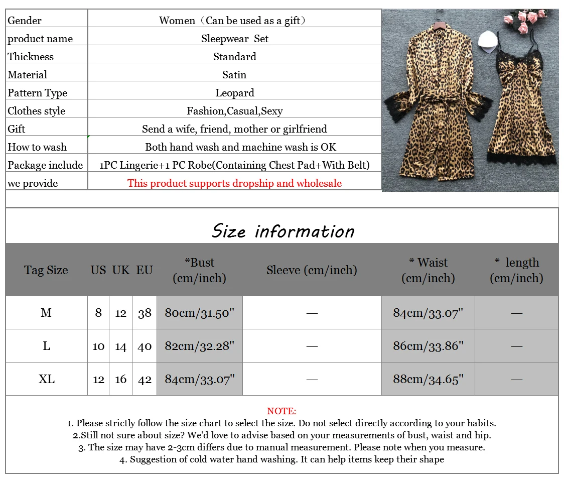 Женская ночная рубашка с леопардовым принтом, Сексуальный Атласный халат на бретельках, кружевной длинный халат, ночное белье, комплект для сна, пижама Mujer#30