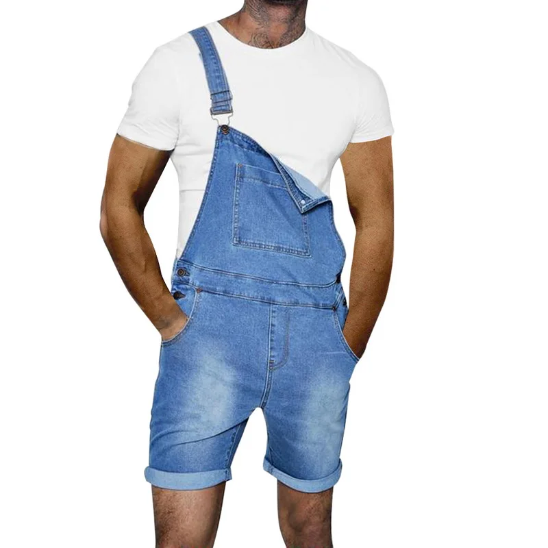 

HEFLASHOR 2019 Brand Men Jeans Overalls Male Jeans Jumpsuit Summer Disstressed Denim Bib Overalls Fashion Jeans Suspender Pants