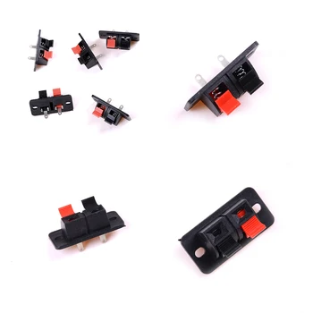 

5 Pcs 2 Positions Terminal Connector Push in Jack Spring Load Audio Speaker Terminals