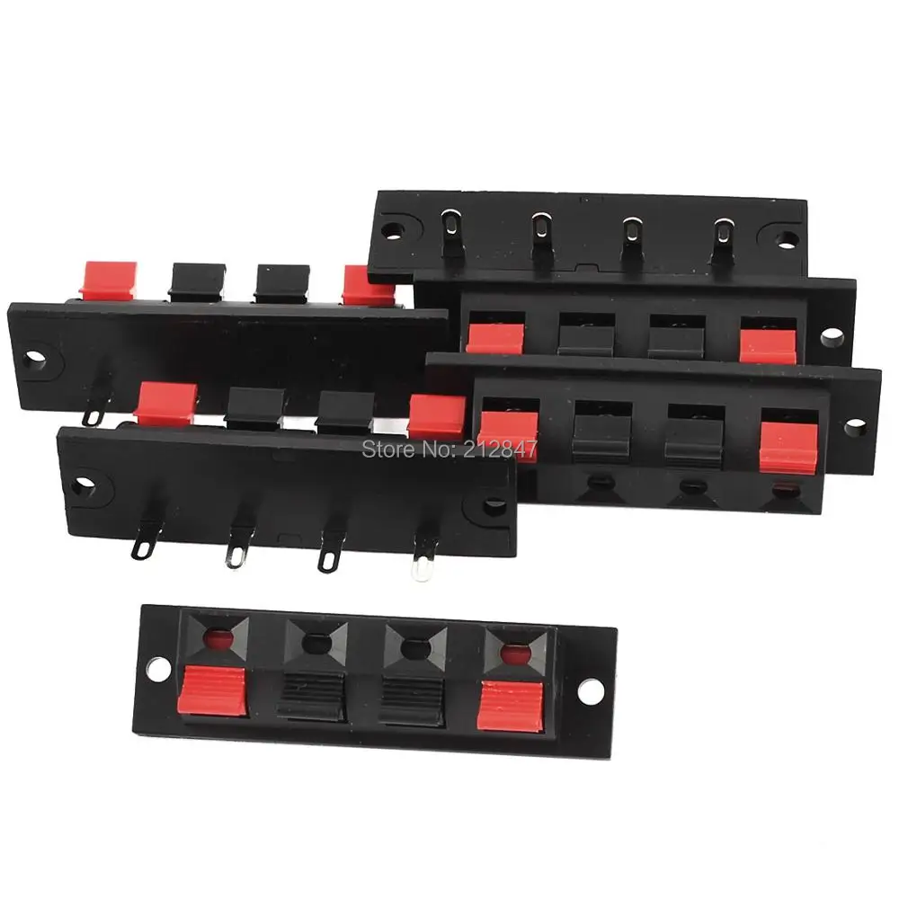 

6Pcs Audio Cable Single Row 4 Position Push in Jack Speaker Terminals