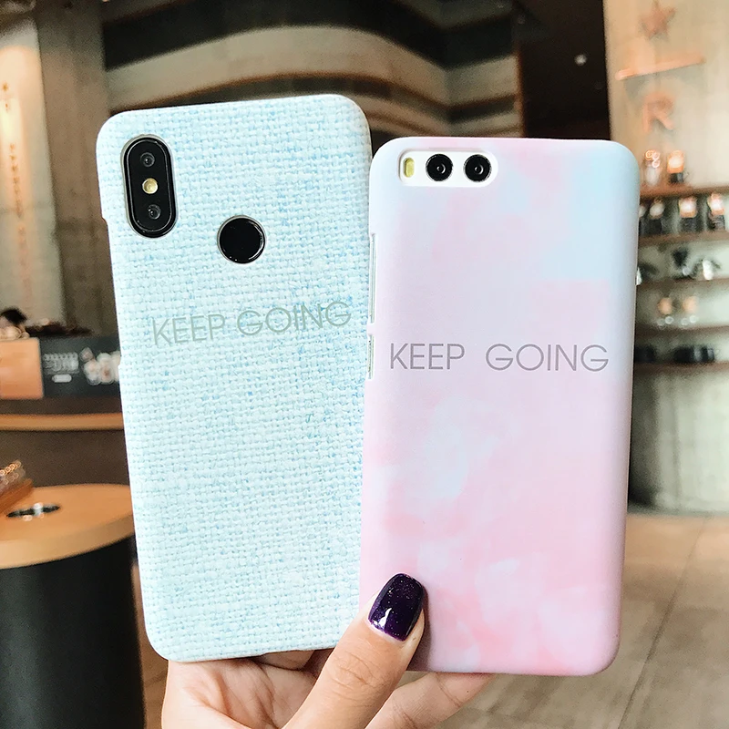 

Hard phone Case For XIaomi 5X 6 6X 8 8SE Gradient fabric grain Water stick matte hard PC Case For Xiaomi series Note3 back cover