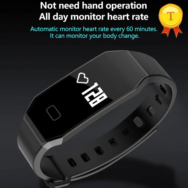 All day monitor heart rate wristband big screen IP67 waterproof classic color call remider smart band for Android IOS phones