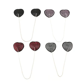 

Sexy Chain Rhinestone Nipple Cover Reusable Breast Wear Silicone Nipple Pasties Stickers Bra Pads Apparel Accessories