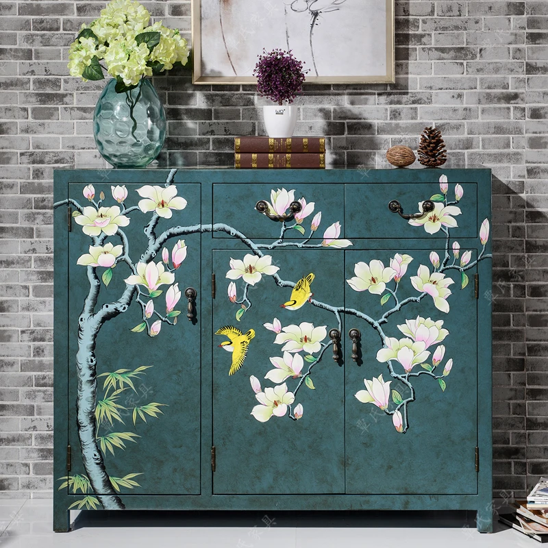 European style shoe cabinet, European style hall cabinet, large capacity vestibule cabinet, Mediterranean hand European style shoe cabinet, European style hall cabinet, large capacity vestibule cabinet, Mediterranean hand