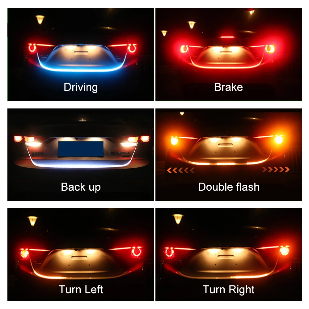 Автомобильный Стайлинг, сигнал поворота, янтарный поток, светодиодный фонарь, задний светильник, голубой лед, СВЕТОДИОДНЫЙ DRL Дневной ходовой светильник, красный тормозной светильник