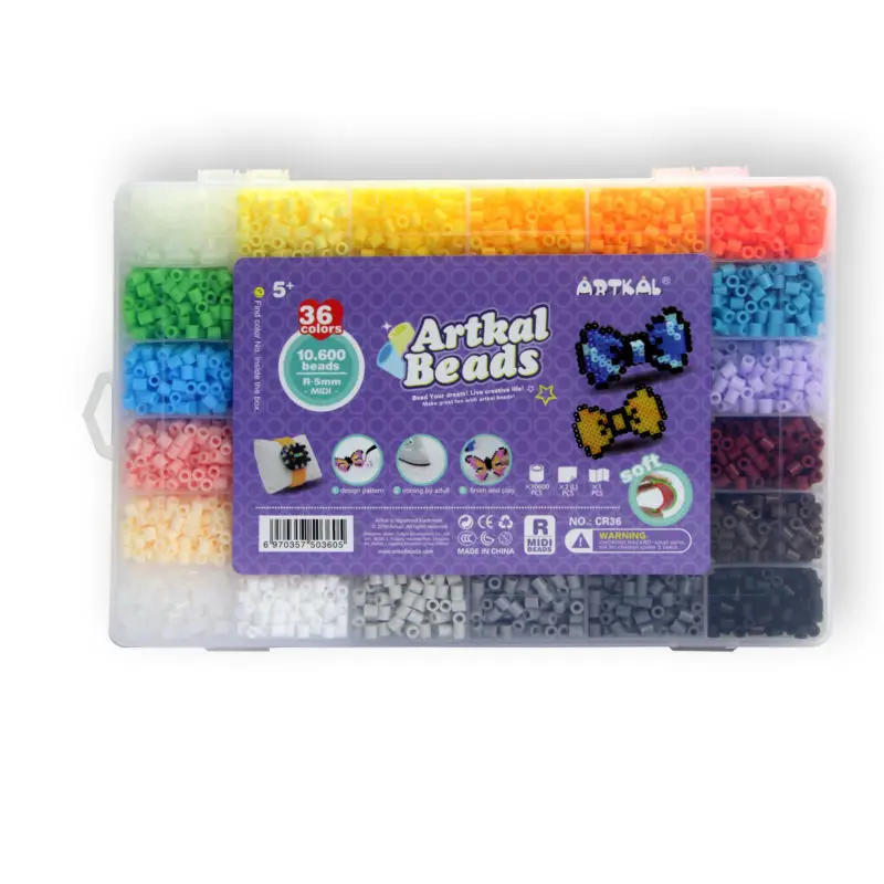 Бисер Artkal 36 Color Box Set Midi Perler beads семейная интеллектуальная игра для детей CR36|games for