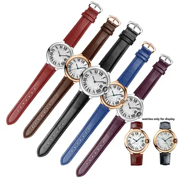 

Color striped strap with pin buckle quality genuine leather watchband replacement Cartier wristband female bracelet