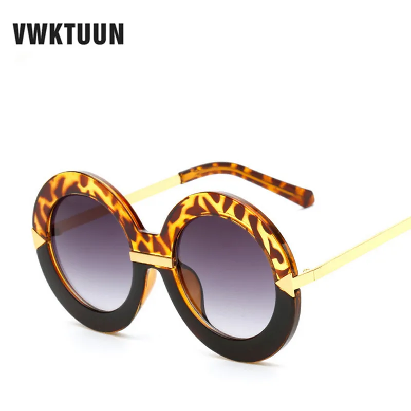 VWKTUUN женские круглые солнцезащитные очки винтажные классические солнцезащитные очки со стрелкой фирменный дизайн круглые Круглые Солнцезащитные очки женские уличные очки - Цвет линз: color 5