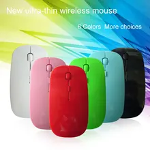 Amzdeal ультратонкие Пластик Беспроводной переносной мини Мышь ноутбука Тетрадь Мыши компьютерные 1200 Точек на дюйм USB Порты и разъёмы 2.4 г для настольного компьютера ноутбука