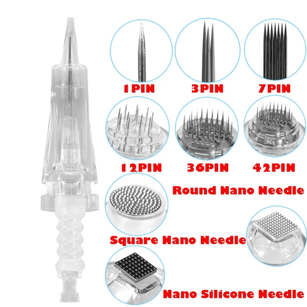 

10Pcs Disposable Tattoo Cartridge Needles Transparent Tattoos Machine Needles Semi Permanent Makeup Needles for MYM for Dr.Pen