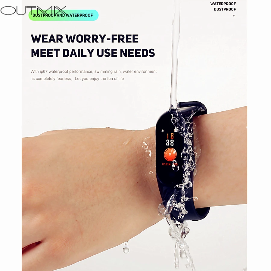 

OUTMIX M3 Pro Smart Band Waterproof Fitness Tracker Smart Bracelet Blood Pressure Heart Rate Monitor PK Mi Band 3
