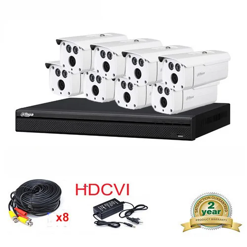 

DAHUA HCVR7208A-S3 8CH H.264 2MP Mini HDCVI System kit+8pcs Dahua IP67 HDCVI Camera DH-HAC-HFW1200D 1080P IR Bullet Camera