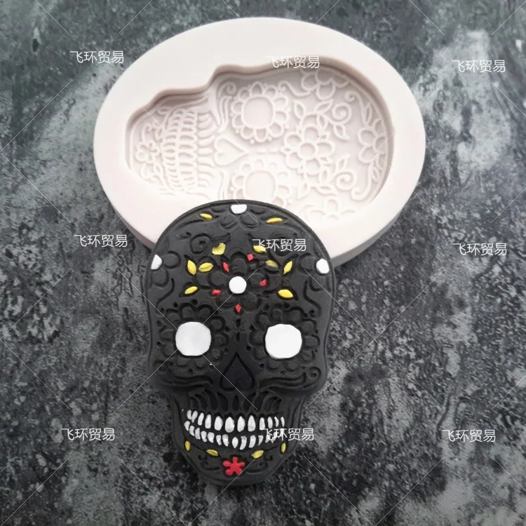 

Luyou The Skull silicone Fondant Mold,Resin Clay Chocolate Candy Cake Mould,Fondant Cake Decorating Tools FM1143