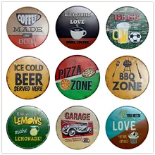 Пицца зоны винтажные металлические знаки кафе бар Паб вывеска настенный Декор Ретро табличка пивной торт Тарелки Хэллоуин Декор подарок 30 см R007