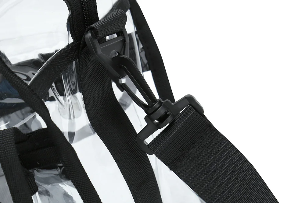 Профессиональная прозрачная косметическая сумка из ПВХ с 6 внешними карманами и съемным плечевым ремнем